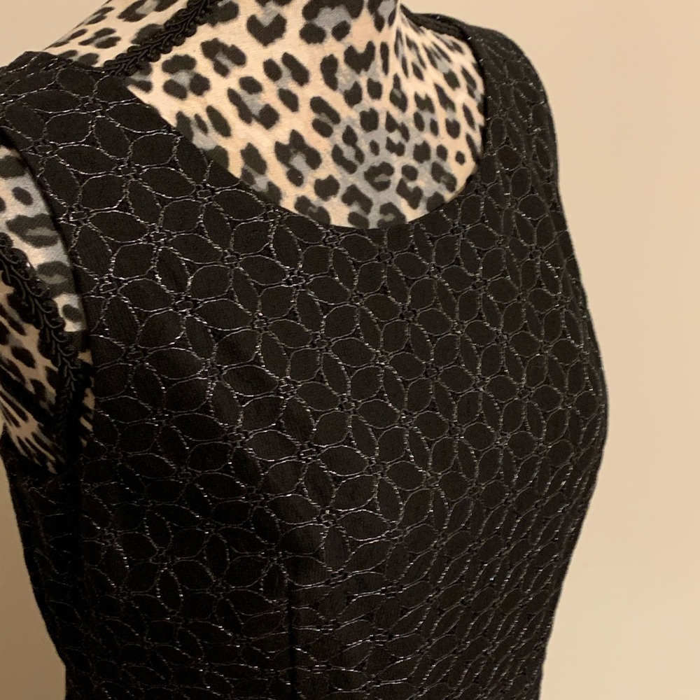 Tommy Hilfiger Black and Silver Floral Outline Lace Dress. NWOT.